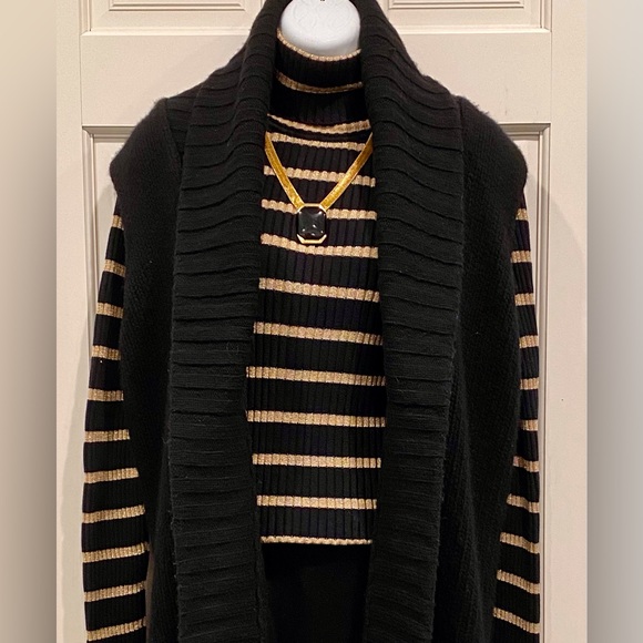 Ralph Lauren Green Label gold and black turtleneck - Picture 3 of 11
